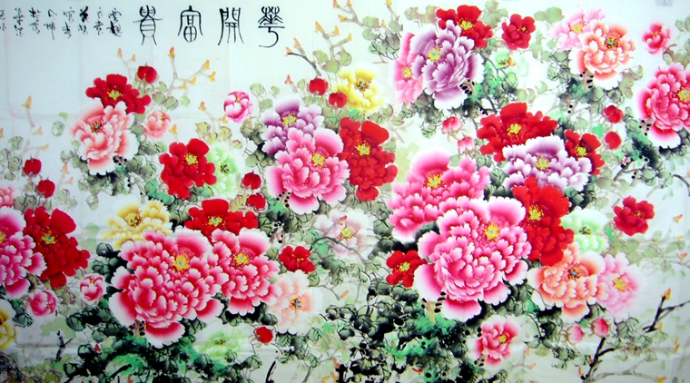 丈二牡丹国画